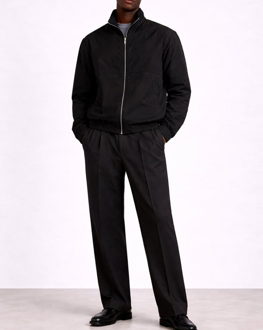 Signature Nylon Track Jacket - Black