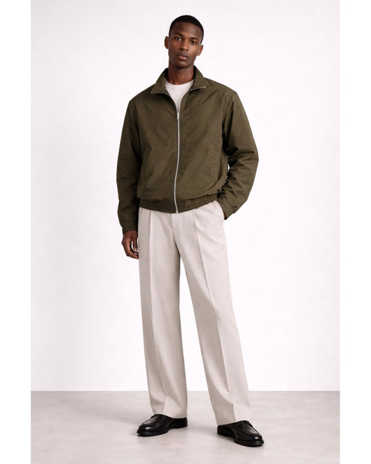 Signature Nylon Track Jacket - Khaki