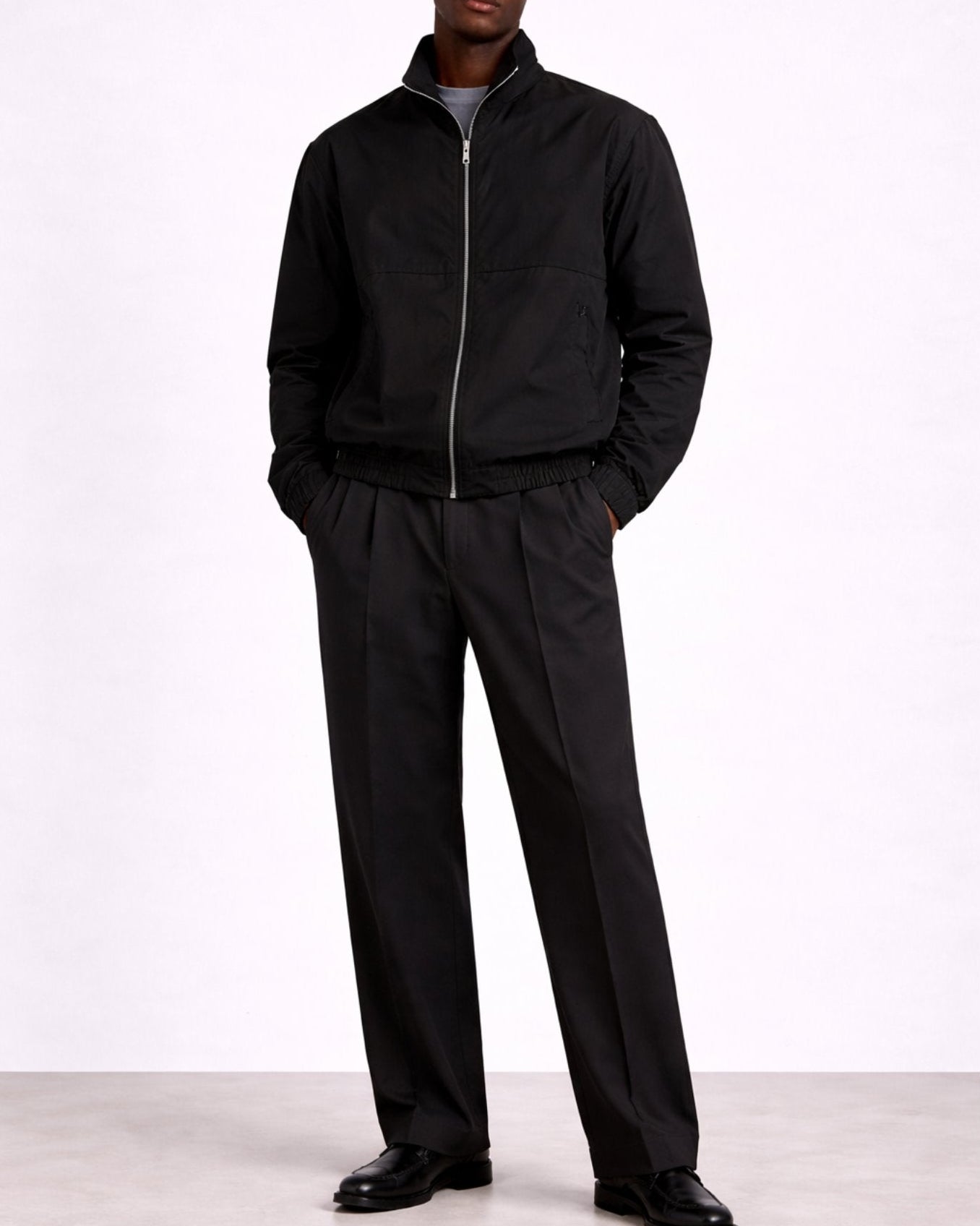 Signature Nylon Track Jacket - Black