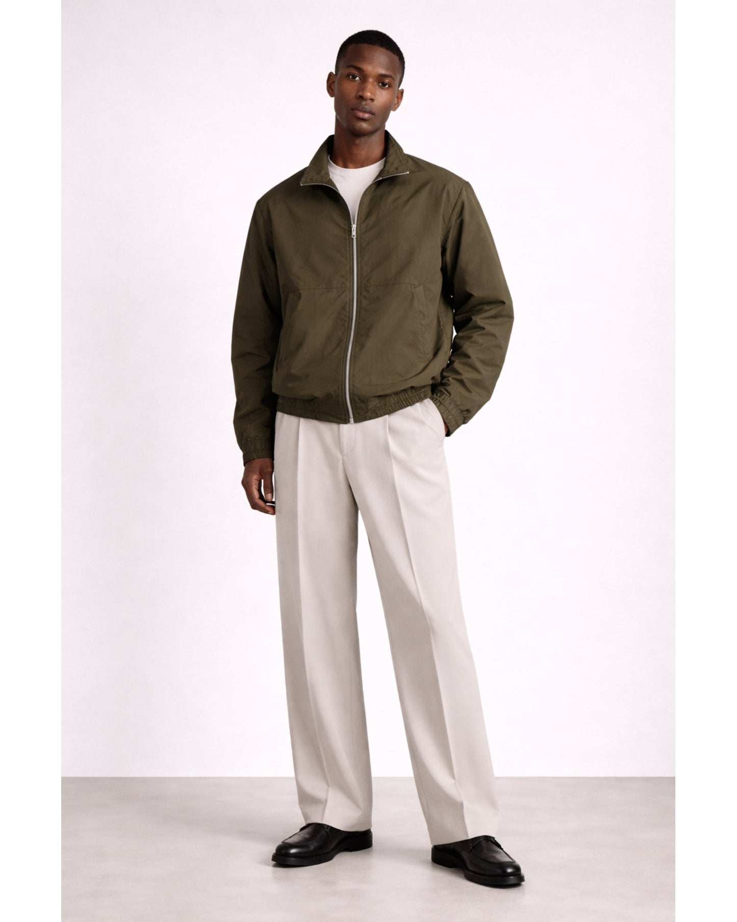 Signature Nylon Track Jacket - Khaki