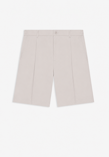 Signature Wide Leg Tailored Shorts - Stone