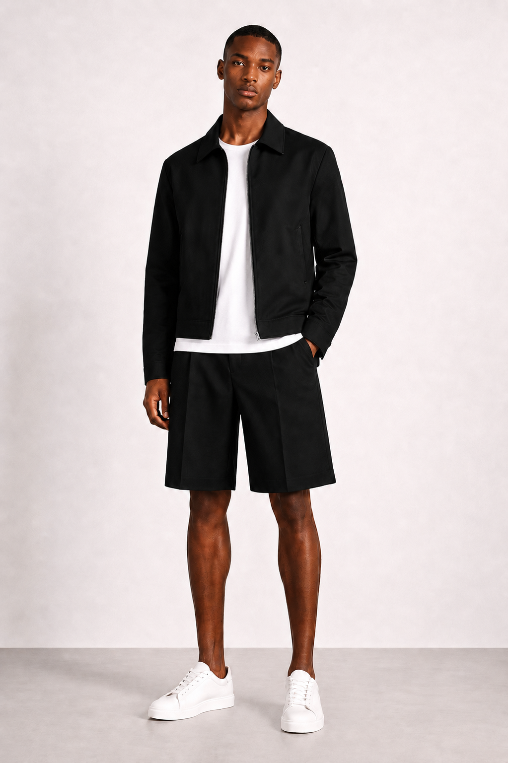 Signature Wide Leg Tailored Shorts - Black