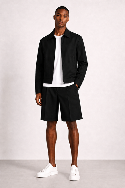 Signature Wide Leg Tailored Shorts - Black