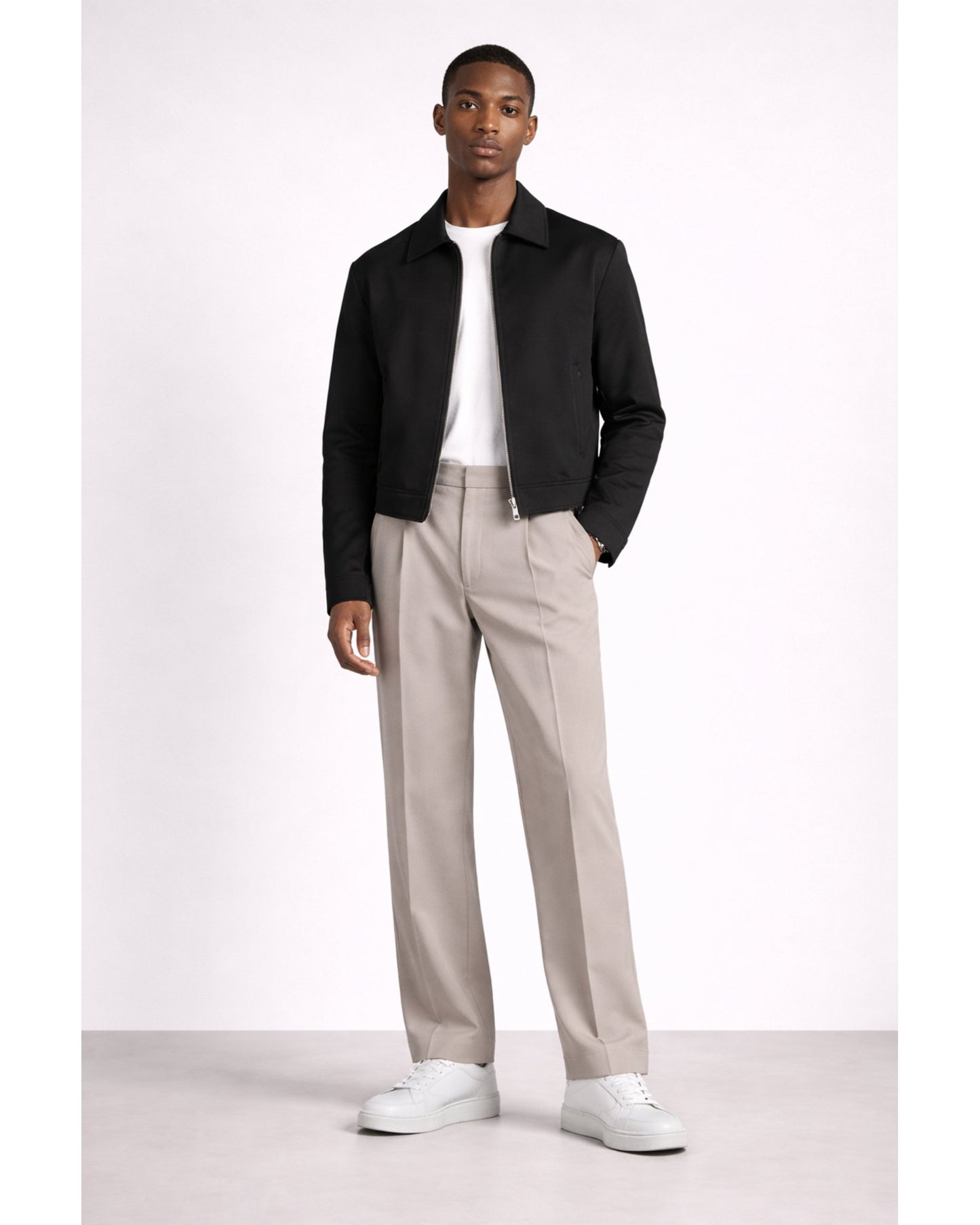 Signature Wide Leg Baggy Trousers - Taupe